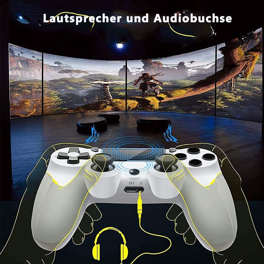KINSI Gamepad,Game Controller, 600mAh, Wireless Controller für PS4 PlayStation 4-Controller (1 St., Kompatibel mit PC/PS2/PS3/PS4)