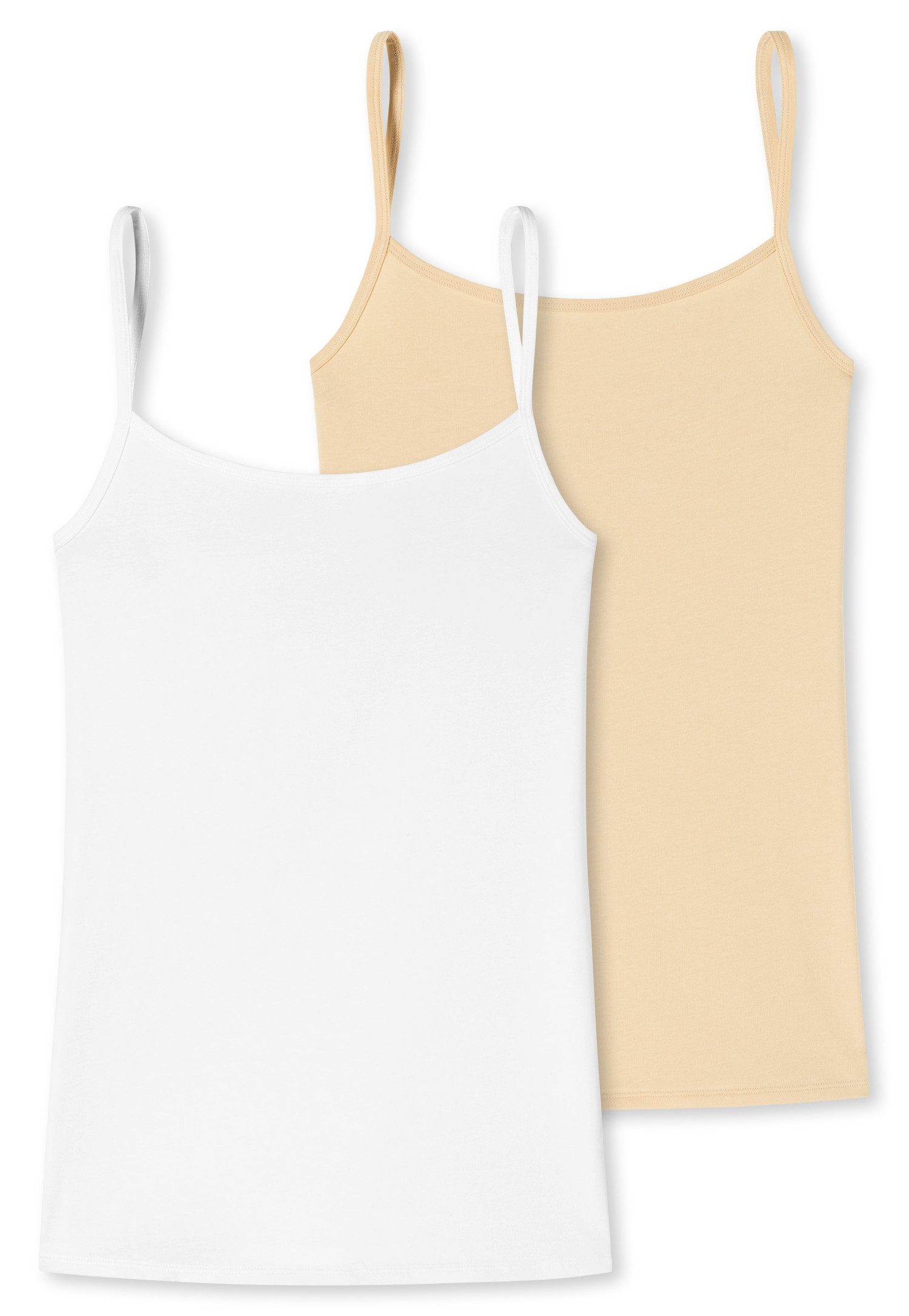 uncover by SCHIESSER Spaghettitop Uncover Cotton tiefer Rundhalsausschnitt, schmale Träger, elastisch, weich