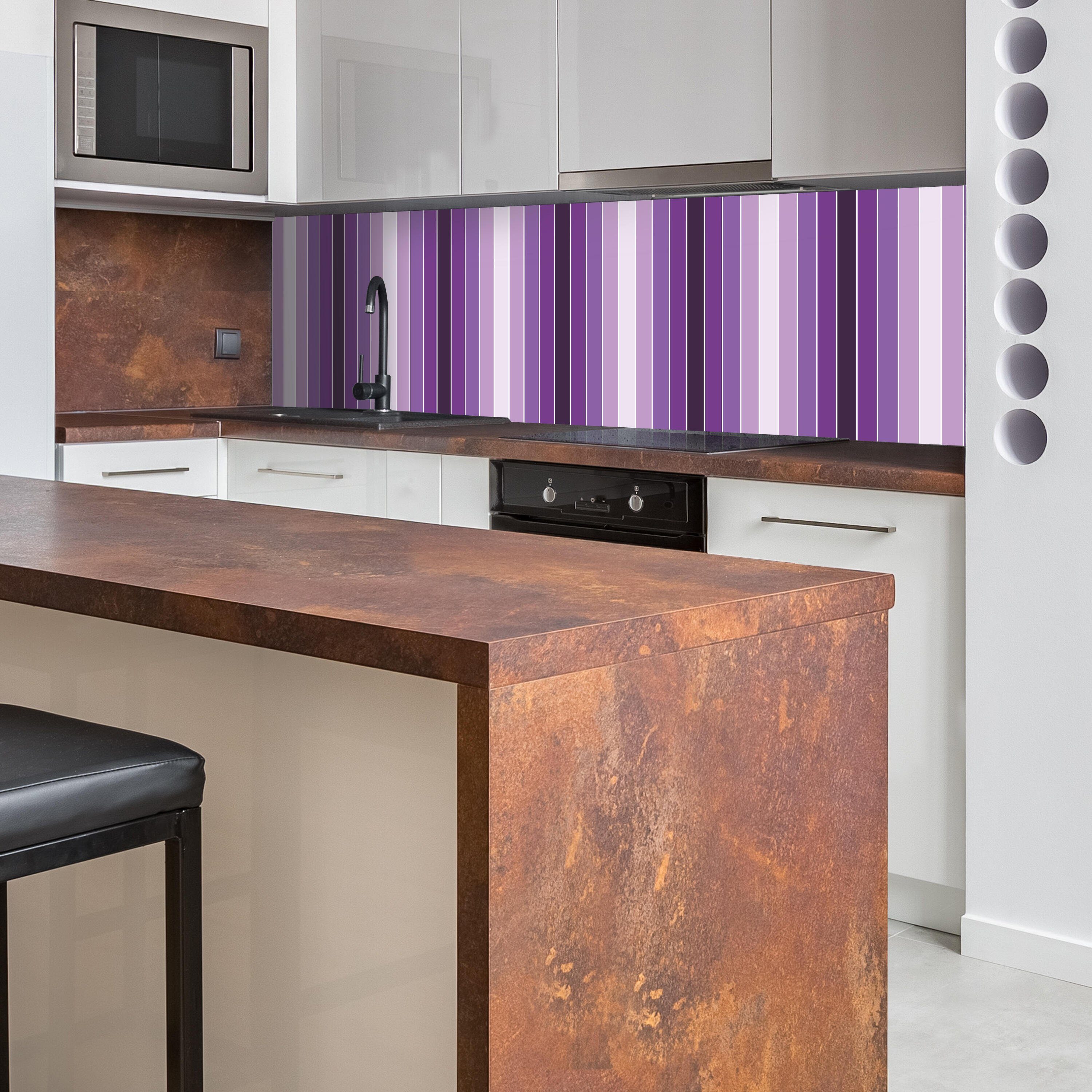 wandmotiv24 Küchenrückwand Leuchtendes Größen Hartschaum Muster, Nischenrückwand Violett in Premium versch. (1-tlg)