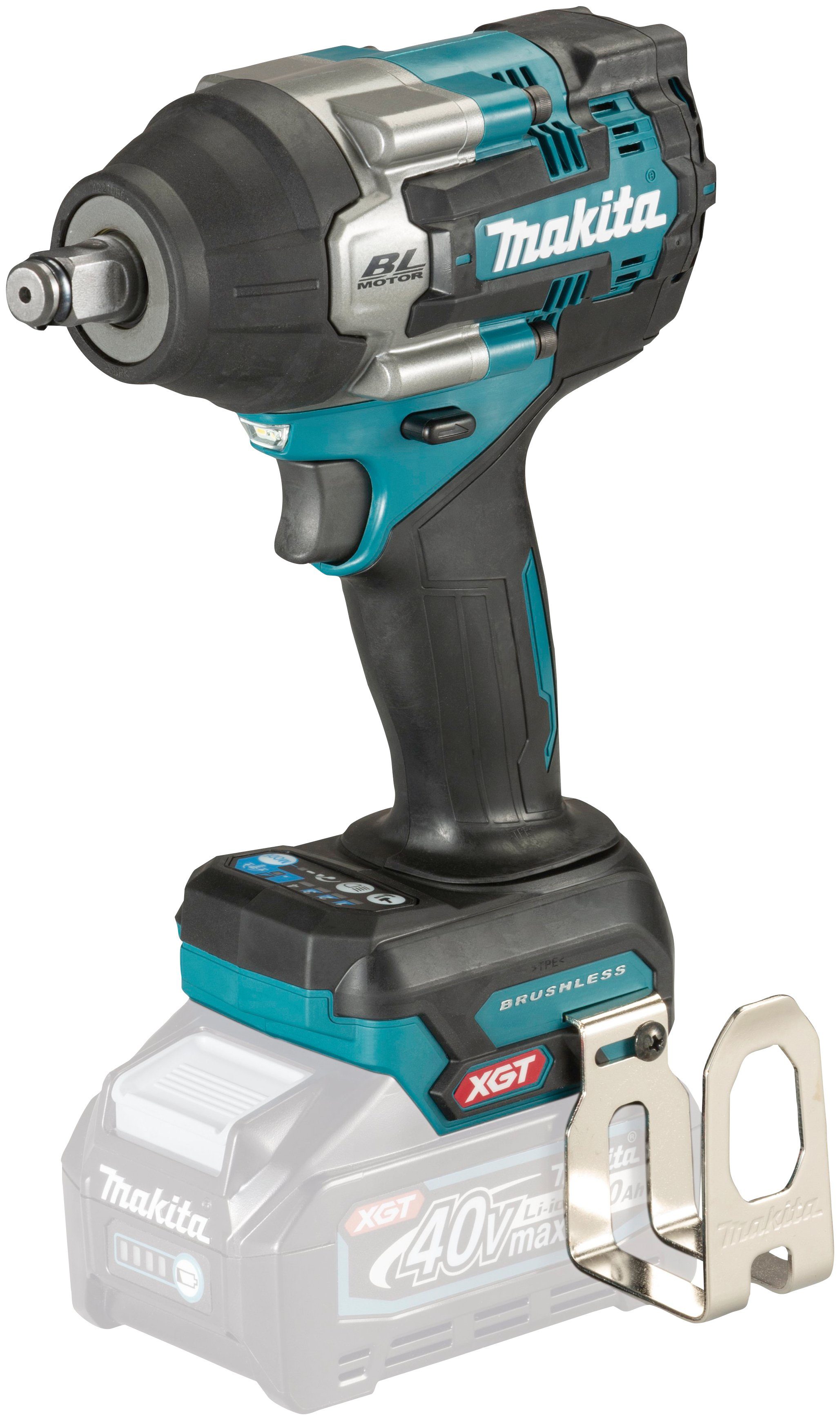 Makita Akku-Schlagschrauber TW007GZ, XGT, max., ohne Nm, 0-2.300 Akku 760 40V Ladegerät 1/2", und min-1