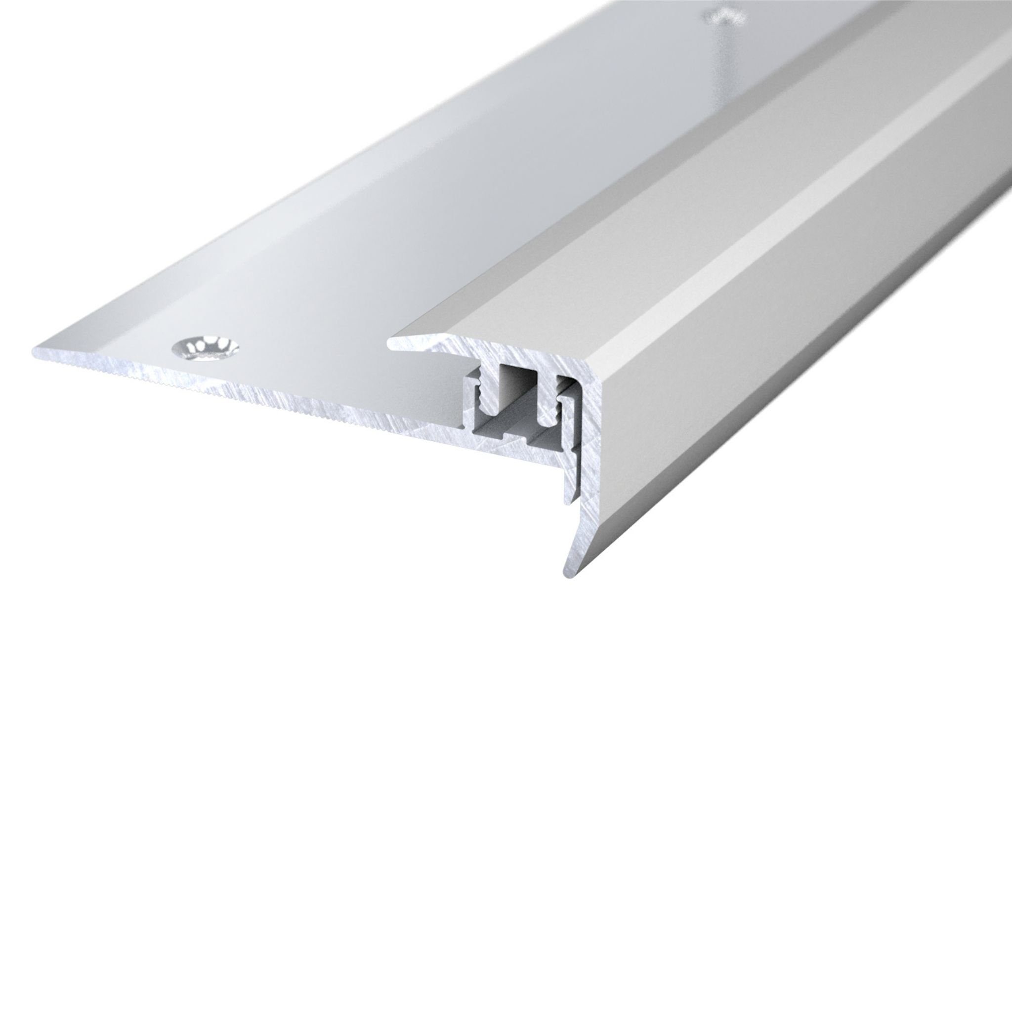 BRINOX Abdeckleiste Edelstahl, 100 Cm, Silber – Für Höhenunterschiede Zwischen Böden, 44 Mm Breite