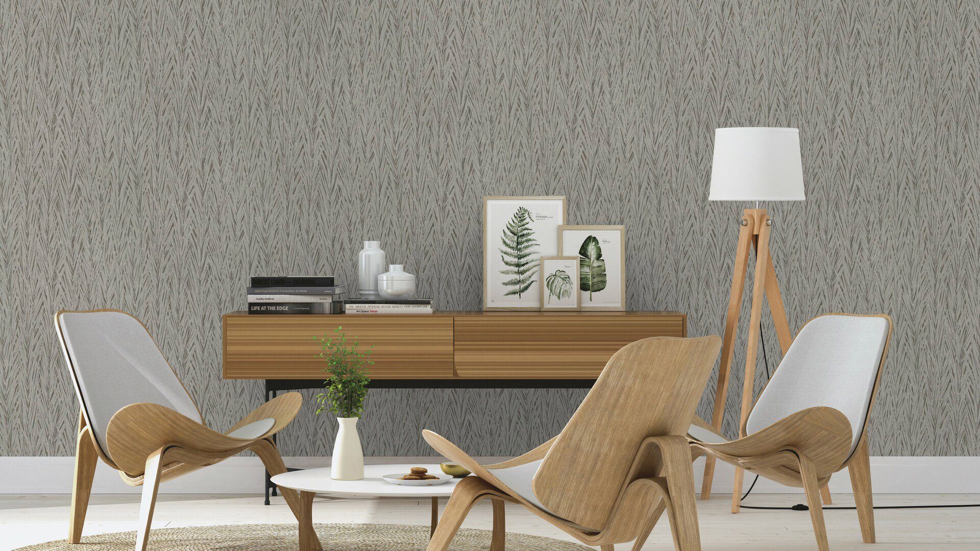 Rasch Vliestapete Composition, (1 St), mit Blättern