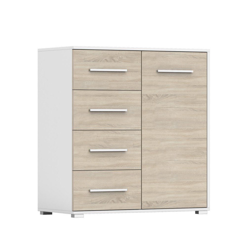 MOEBLO Kommode Irys mini 01 (Wohnzimmer Kommode Schlafzimmer Komodenschrank Highboard, 90cm 1D4S Sideboard), (B x H x T): 90x95x45 cm