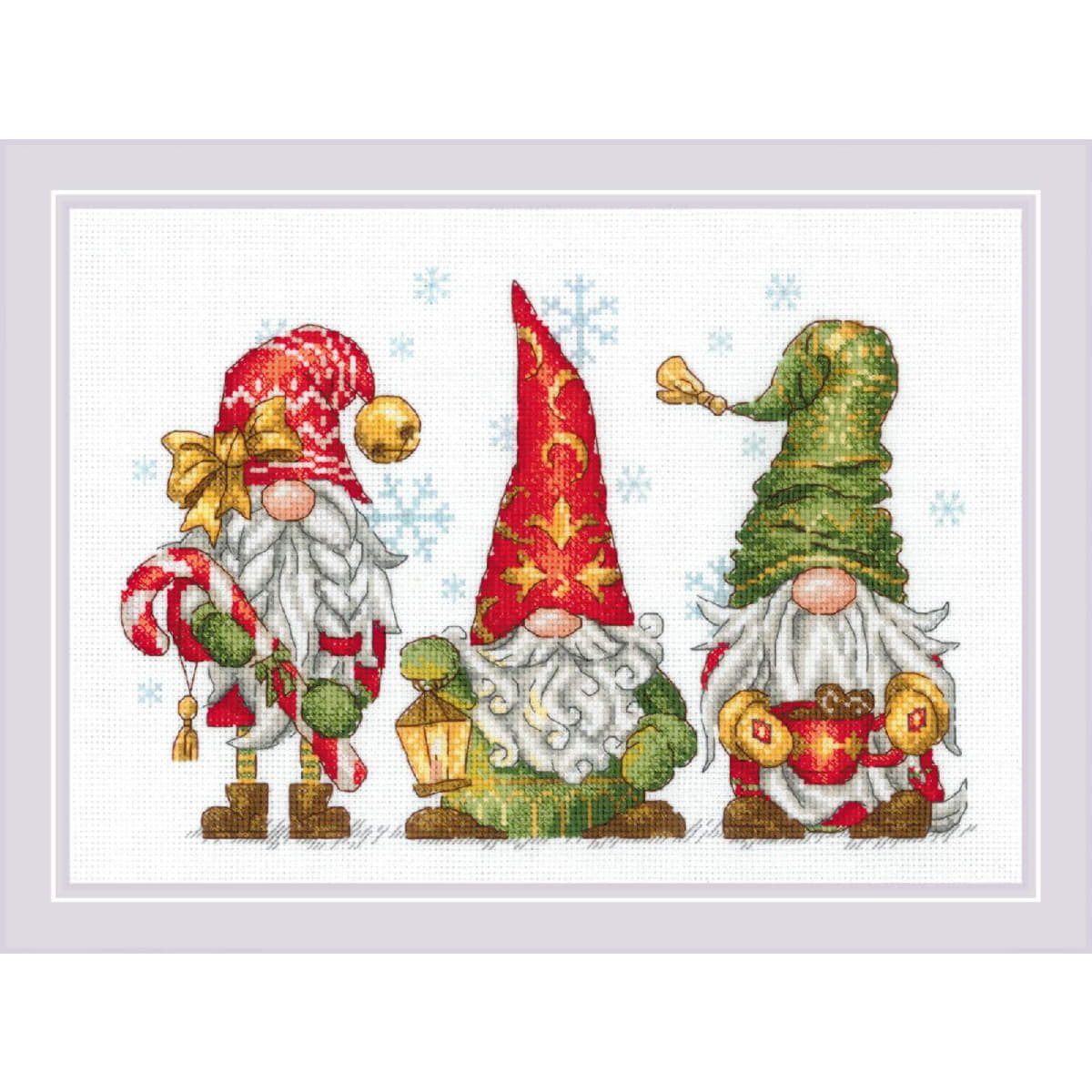 Riolis Kreativset Riolis Kreuzstich Stickpackung "Lustige Zwerge", Zählmuster, 30x21c..., (embroidery kit by Marussia)