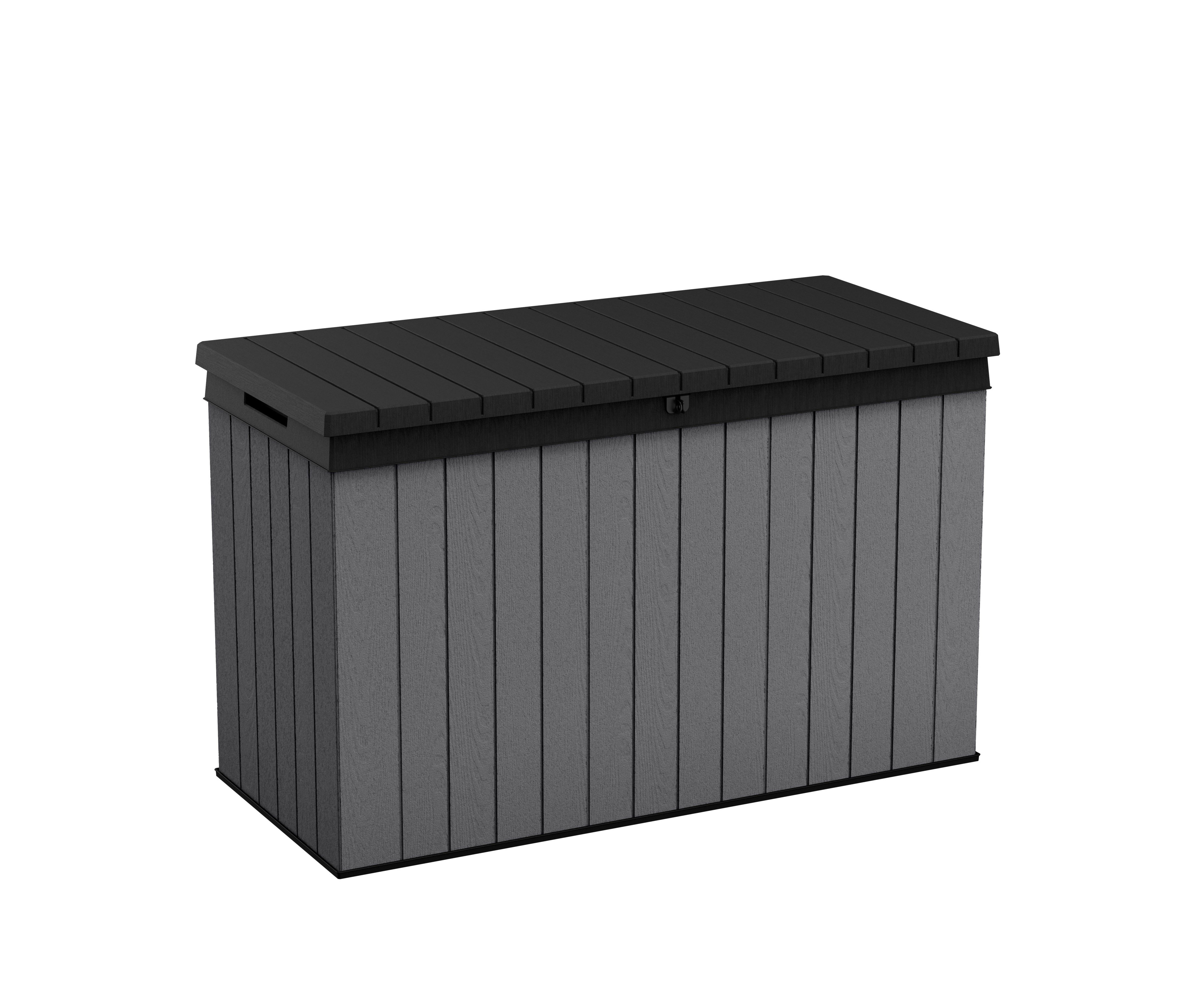 Keter Gartenbox "Darwin" 662 Liter naturgetreue Holzoptik Deckel bis 300 kg günstig online kaufen