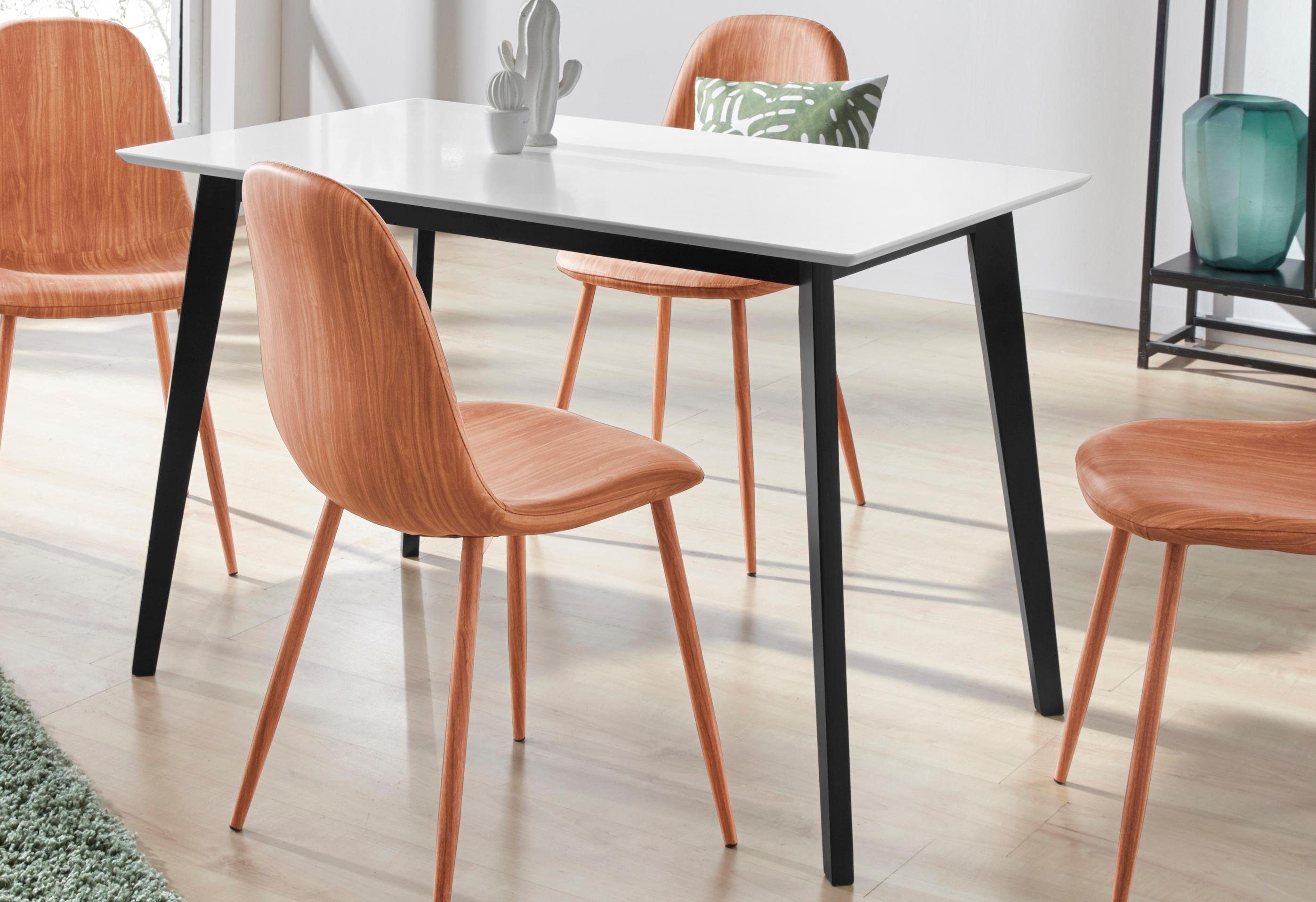 INOSIGN Esstisch Cody, mit Beinen aus Massivholz eckige MDF-Tischplatte, in günstig online kaufen