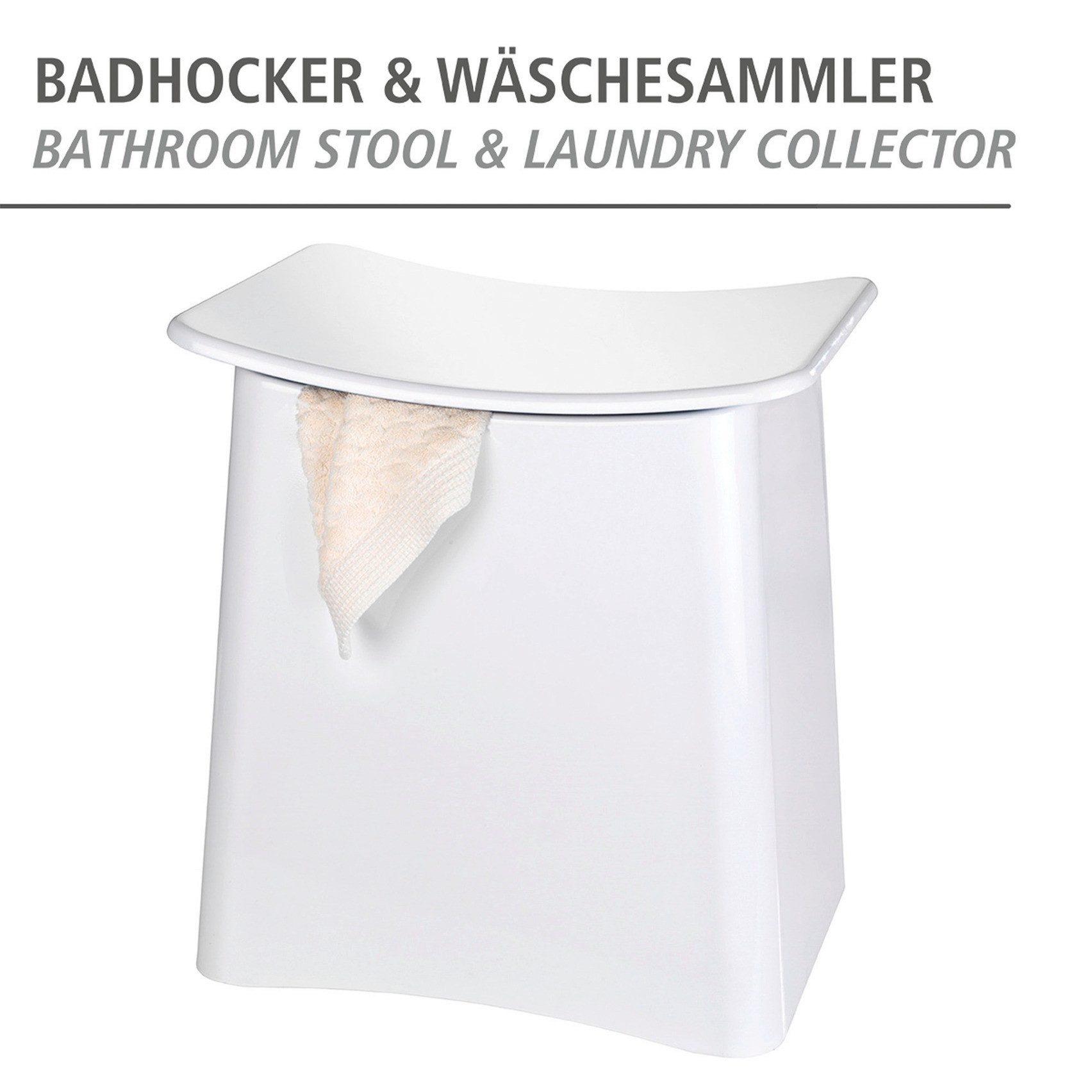 WENKO Badhocker Wing, fürs Badezimmer, herausnehmbaren Wäschesack