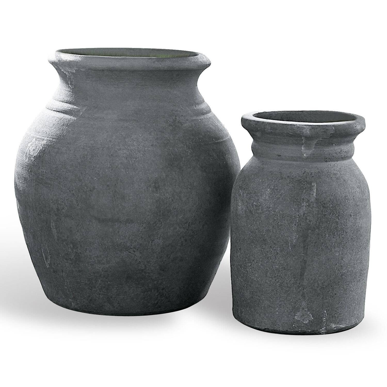 Tischvase Vase 2er Set Molduc antikgrau
