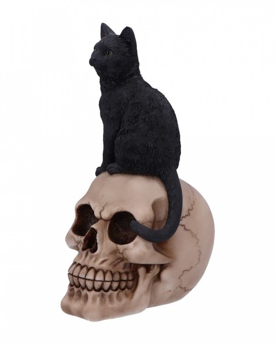 Schwarze 24,3 Figur antikem Horror-Shop Katze Totenschädel Dekofigur auf