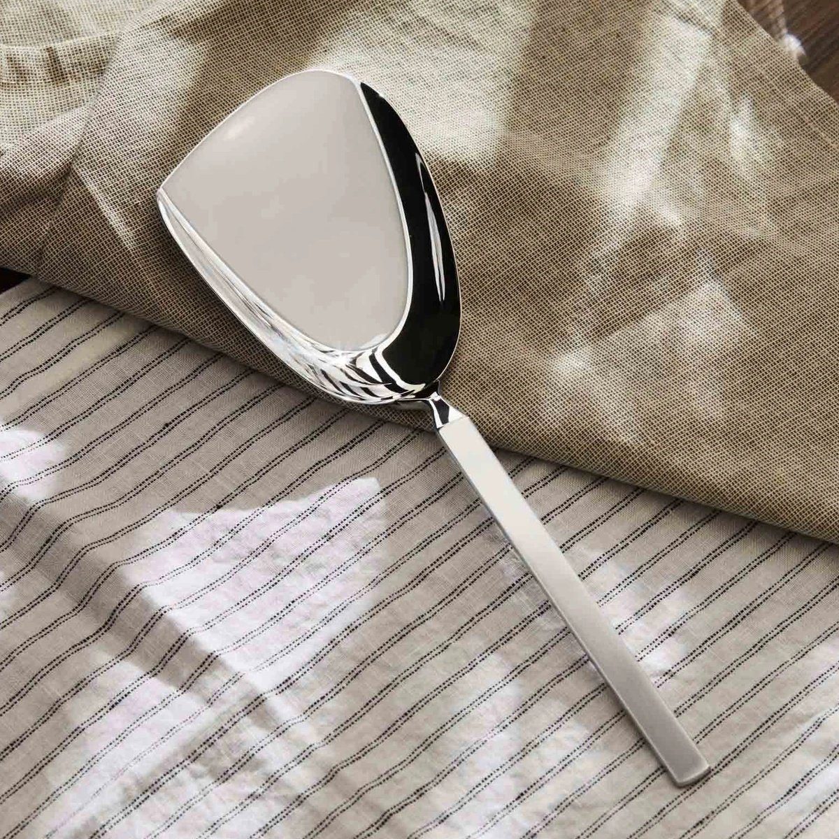 Alessi Servierlöffel Risotto-Servierlöffel DRY, Schaufelähnliche Servierfläche ca. 11 cm lang und 8.5 cm breit vorn