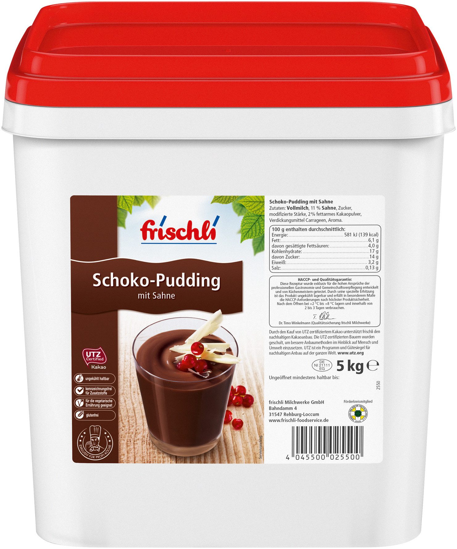 frischli Süßigkeit, Frischli Sahne-Pudding Schoko schmeckt wie selbstgemacht 5000g