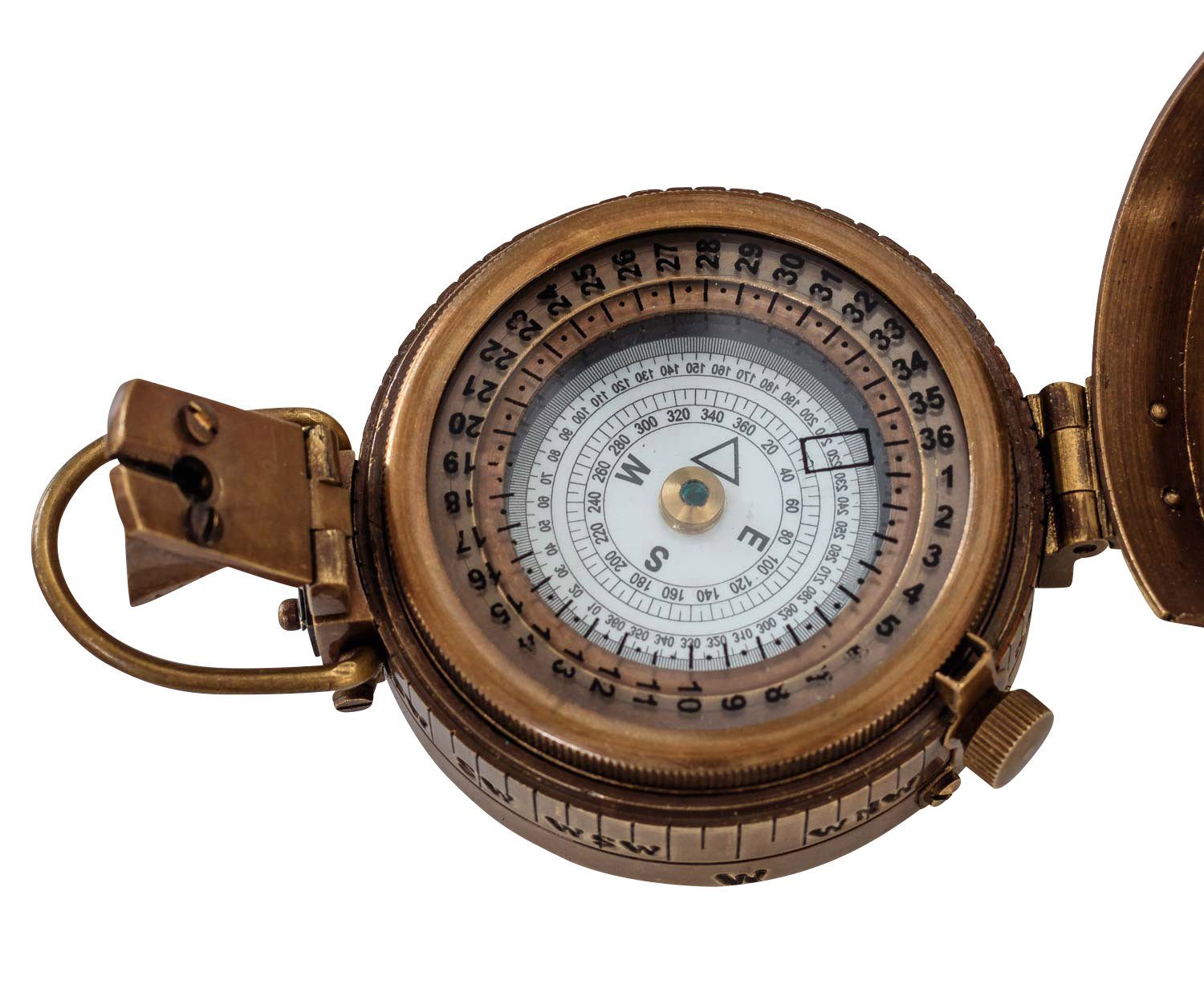 Kompass 11c Antik-Stil Messing Glas Navigation Aubaho - Kompass Schiff Replik Maritim