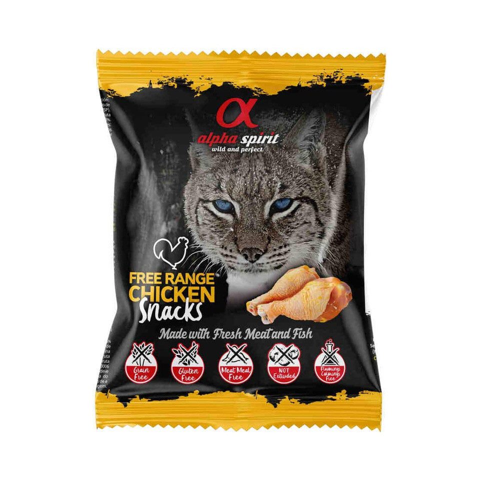Alpha Spirit Katzensnack gewürfelt Huhn 50 g, für: Katze
