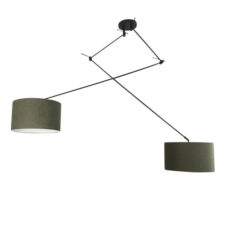 Qazqa Pendelleuchte Blitz, Dimmbar, LED wechselbar, Extra-Warmweiß, QAZQA Hängeleuchte, e27, Grün, Stahl, Modern