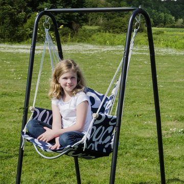 AMANKA Hängematte Hängestuhlgestell mit Hängesessel bis 100kg Set, Set Gestell+Hängesitz in Blau