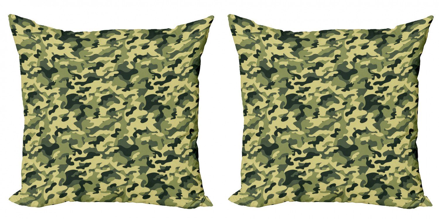 Kissenbezüge (2 Accent Motiv Digitaldruck, Stück), Pale Doppelseitiger Modern Abakuhaus Tarnen Kleidung