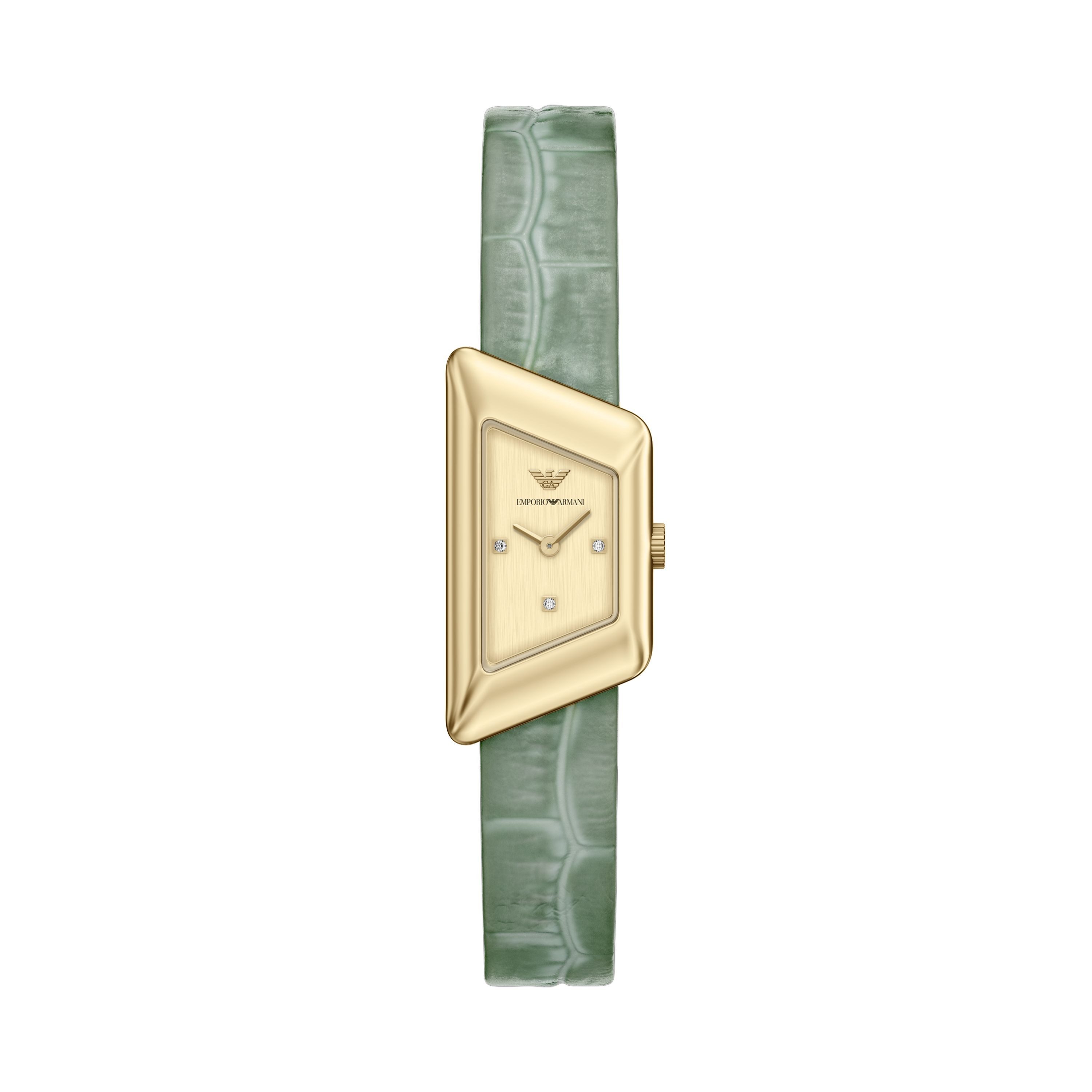 Emporio Armani Quarzuhr AR11817, Armbanduhr, Lederarmband, analog, Glassteine