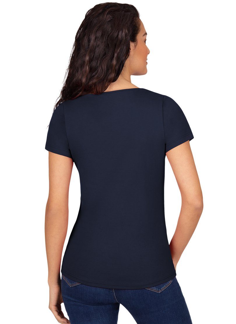 Trigema T-Shirt TRIGEMA Schickes T-Shirt navy-C2C in Öko-Qualität Damen