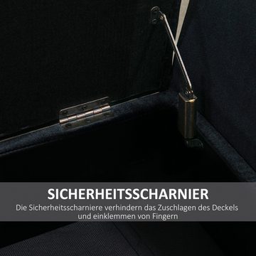 HOMCOM Sitzbank (Set, 1-St., Sitzottomane), Luxus Polsterbank mit Stauraum Armlehnen Polyester Holz Schwarz
