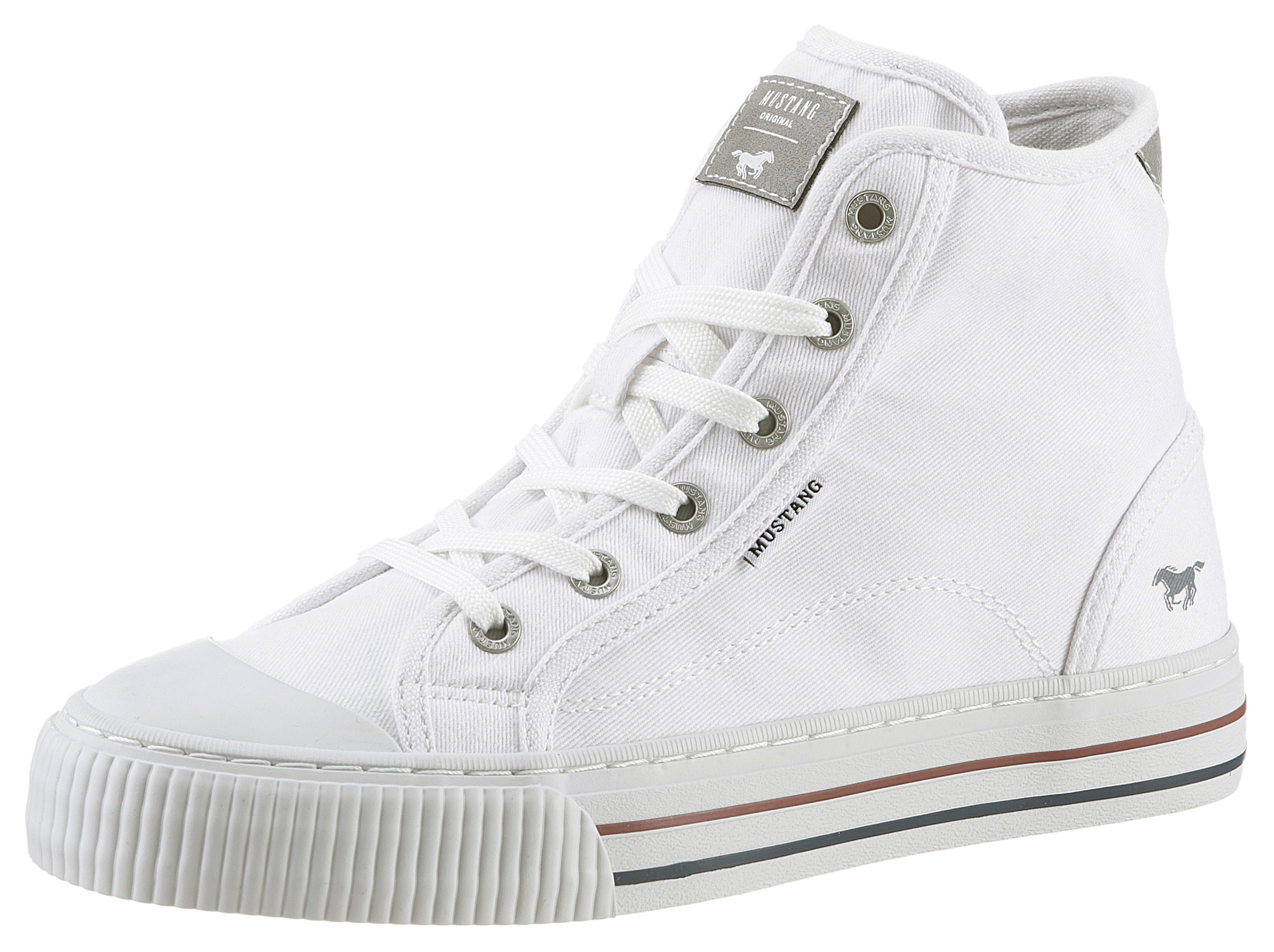 Mustang Shoes Plateausneaker, Schnürschuh, Freizeitschuh, High Top-Sneaker mit Reißverschluss