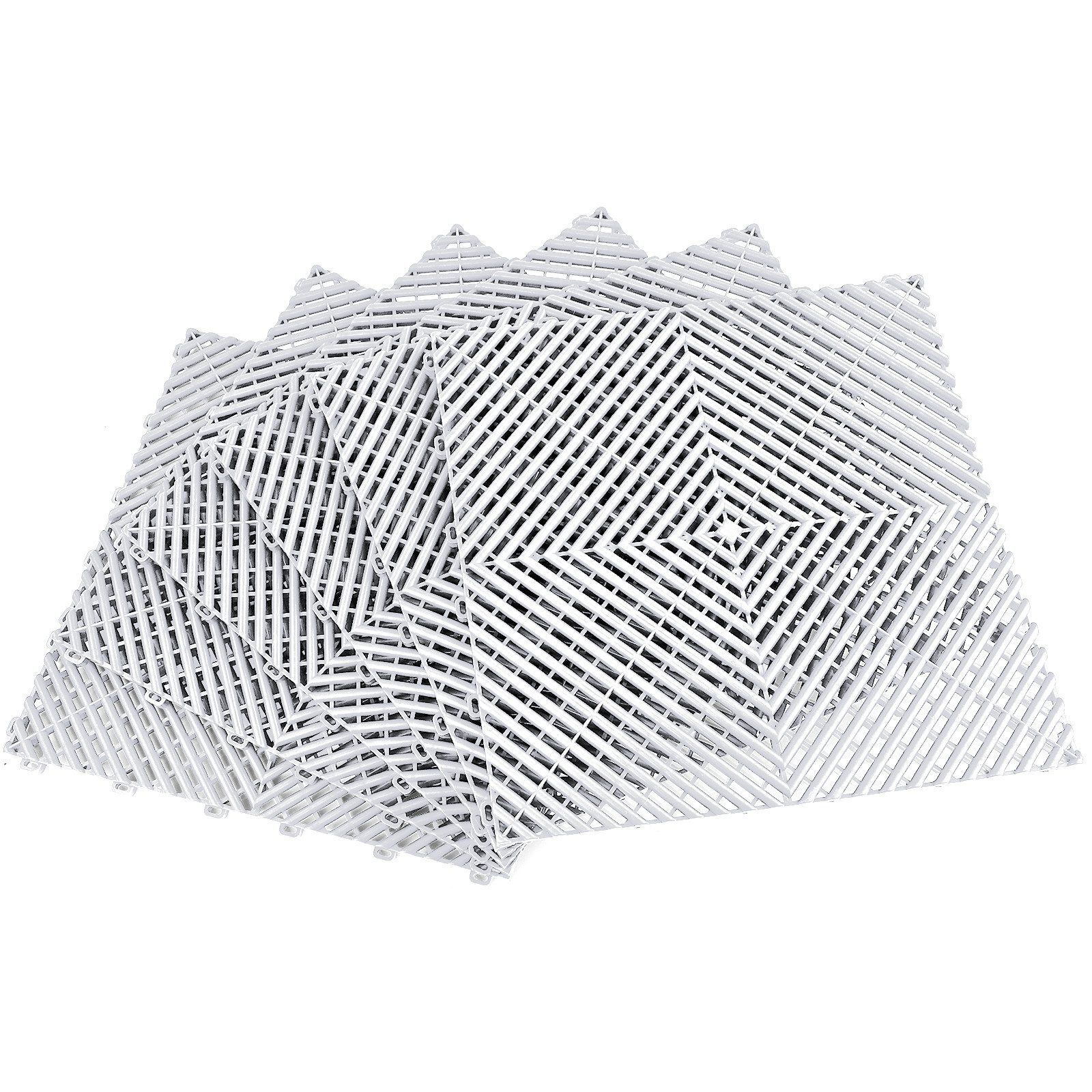 RAMROXX Klickfliesen Performance Bodenfliese Garagenboden Weiss 40x40cm 6 Stück 0,96qm