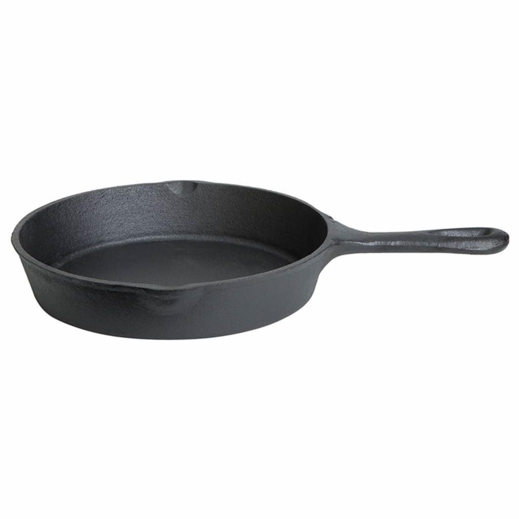 Gusseisenkuss Grillpfanne Gusseisenpfanne mit Stiel, schwarz, rund, Gusseisen