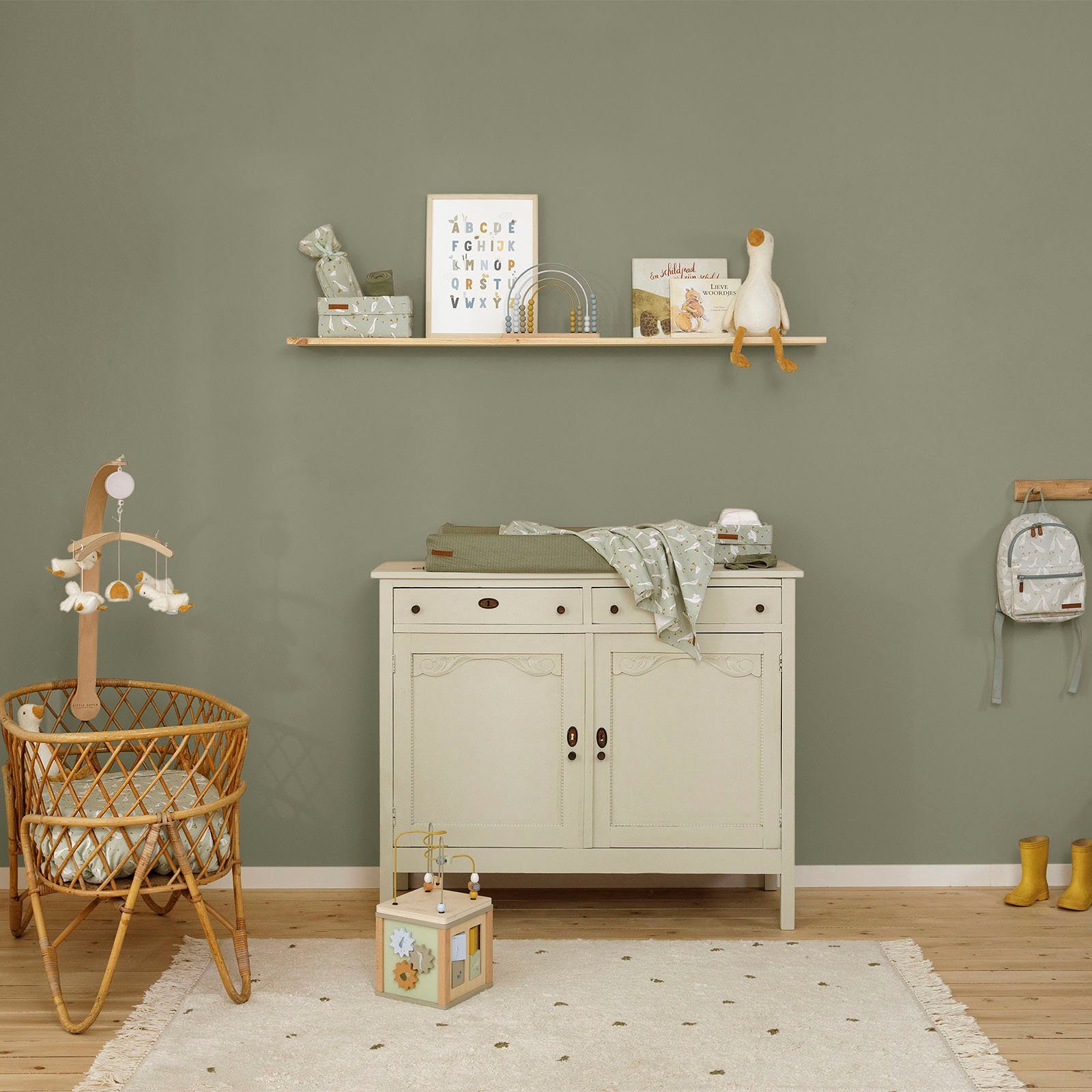 und Kinderzimmer waschbeständig, hochdeckend LITTLE Grün geeignet für matt, extra DUTCH Wallpaint, Olive Wandfarbe Vintage