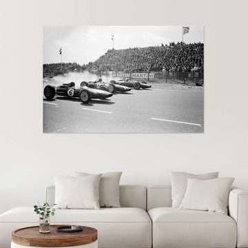 Posterlounge Wandfolie Motorsport Images, Jim Clark, Graham Hill and Bruce McLaren am Start, Zandvoort 1963, Vintage Fotografie