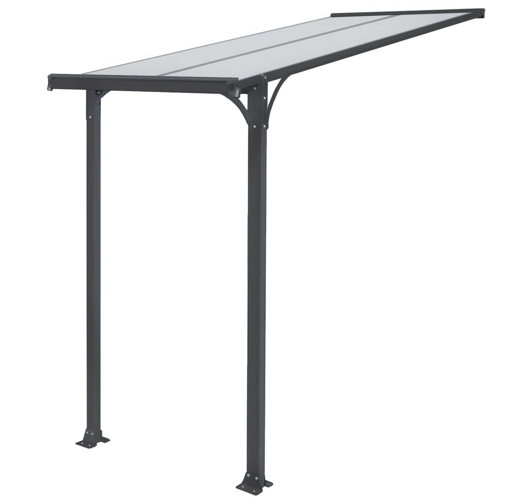 osoltus Anbaudach Haustürvordach Vordach Aluminium Polycarbonat Überdachung 150 x 150cm