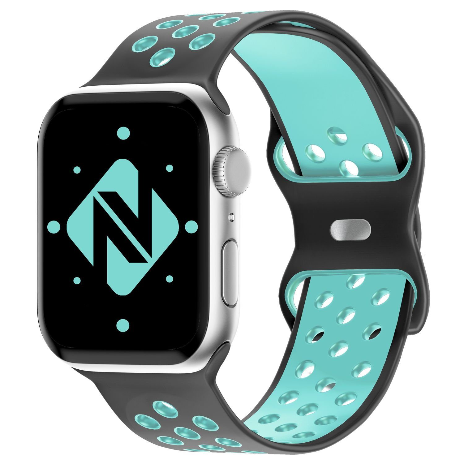 Atmungsaktive / Nalia Apple für Fitness Uhr Watch Silikon Smartwatch-Armband Löcher Airflow / Ersatzband 42mm/44mm/45mm/49mm,