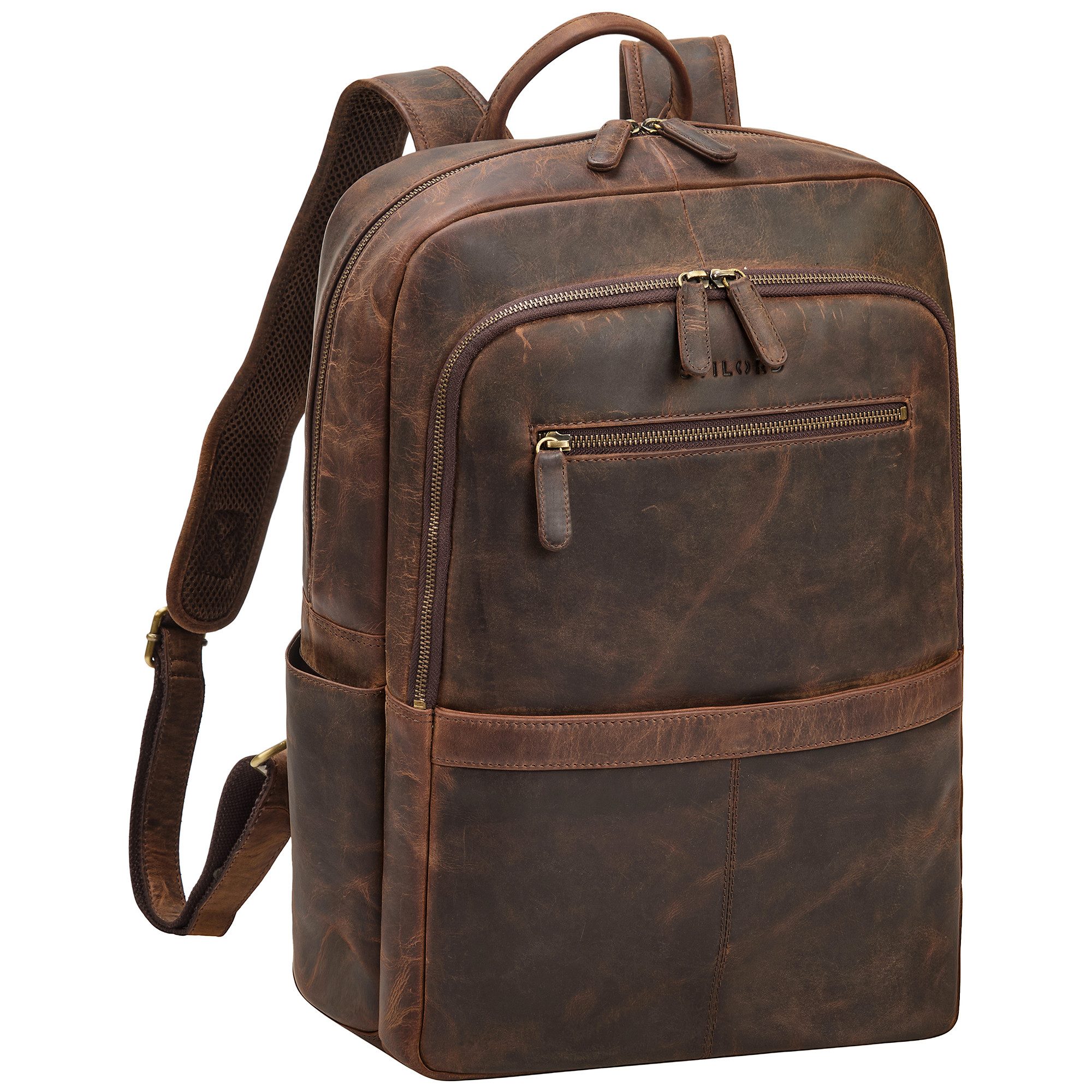 Notebookrucksack "Palermo" XL Echtleder Herrenrucksack für 15.6 Zoll Laptop