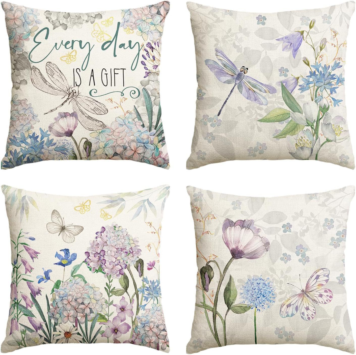 Agger Kissenbezug 4-teiliges Kissenbezug-Set im Landhausstil, Blumenmuster-Kissenbezug, (4 Stück), geeignet für Sofa, Schlafzimmer und andere Wohnraumdekoration