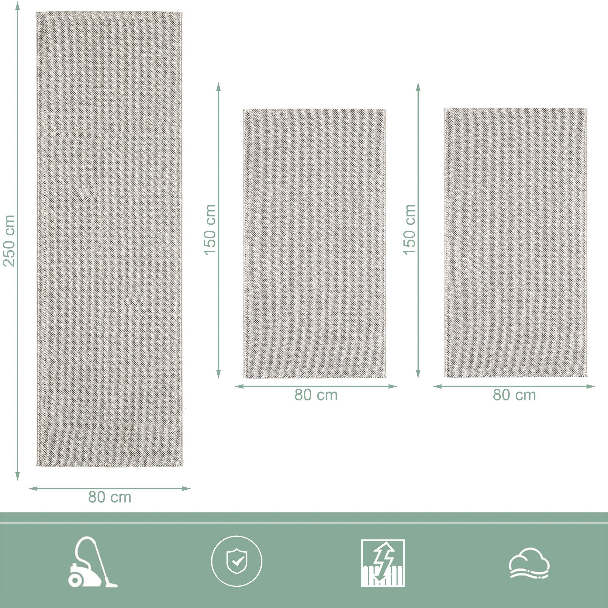 SIMPEX24 Kurzflor-Bettumrandung Bordüre Design, Höhe 7 mm, (Bett-Set, 3-tlg günstig online kaufen