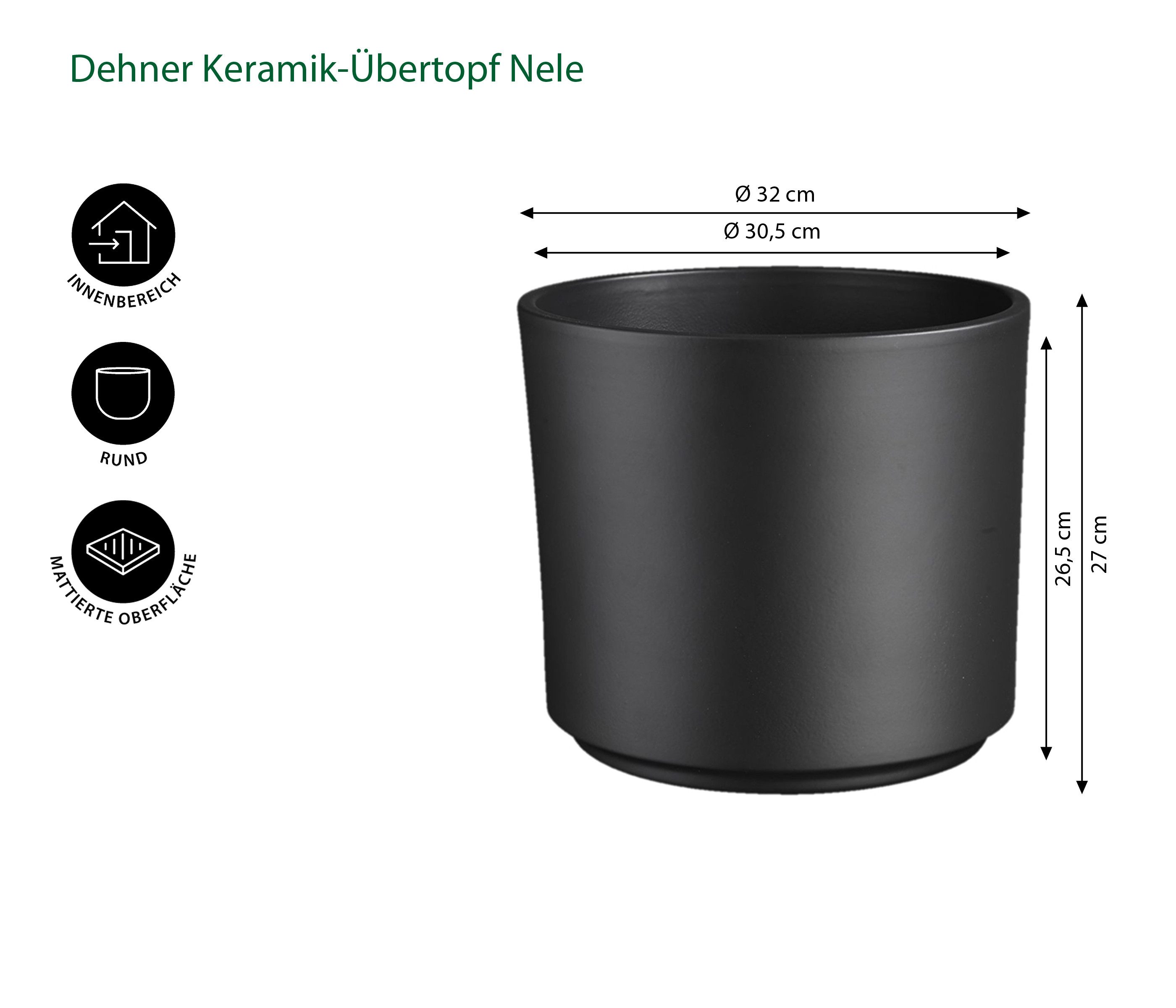 Dehner Übertopf Nele, Ø 29 - günstig online kaufen