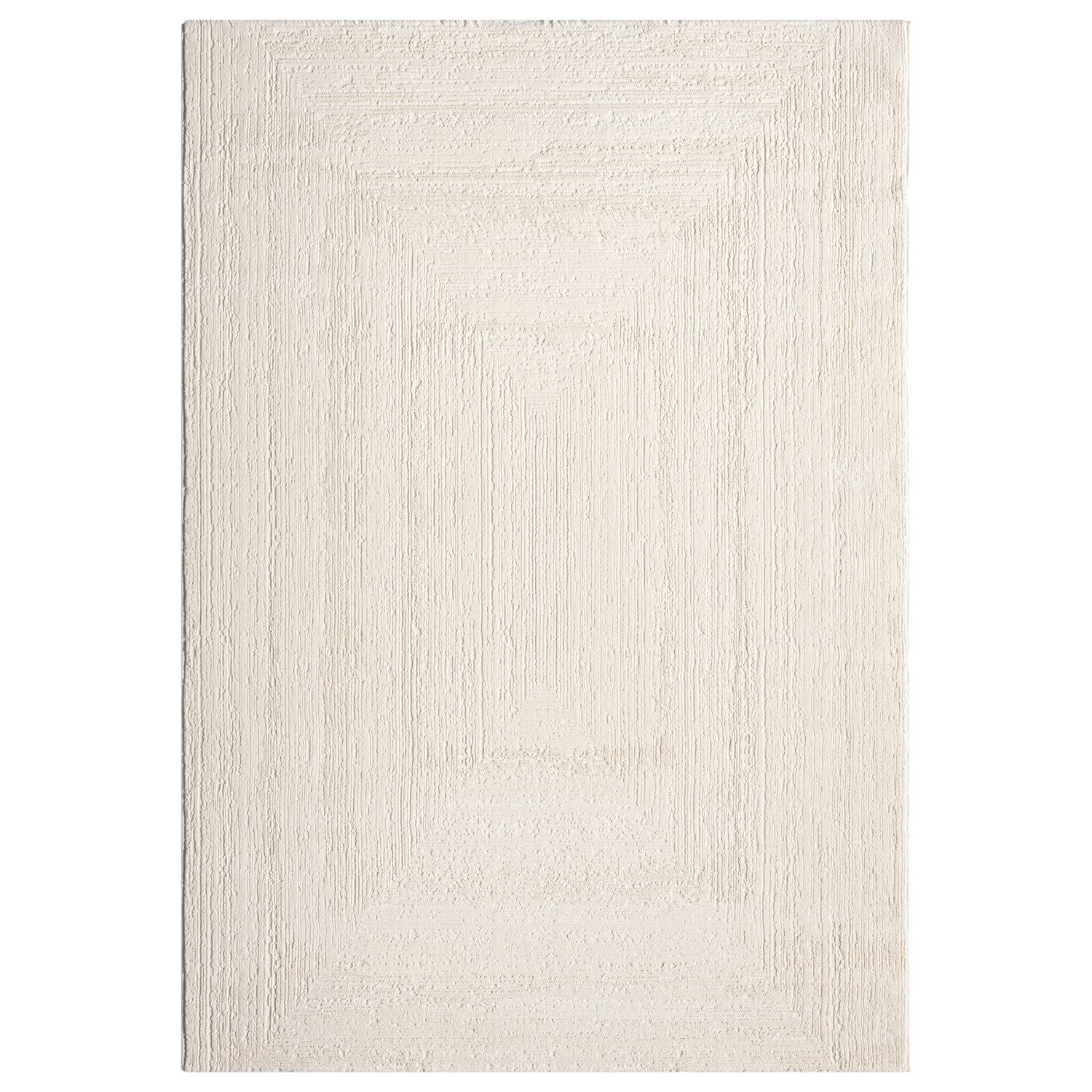 Vimoda Teppich Wohnzimmer neues premium Designteppich modern, Rechteckig, Höhe: 11 mm, Teppich Wohnzimmer 3D effekt Boho Einfarbig hoch-tief Bordüre