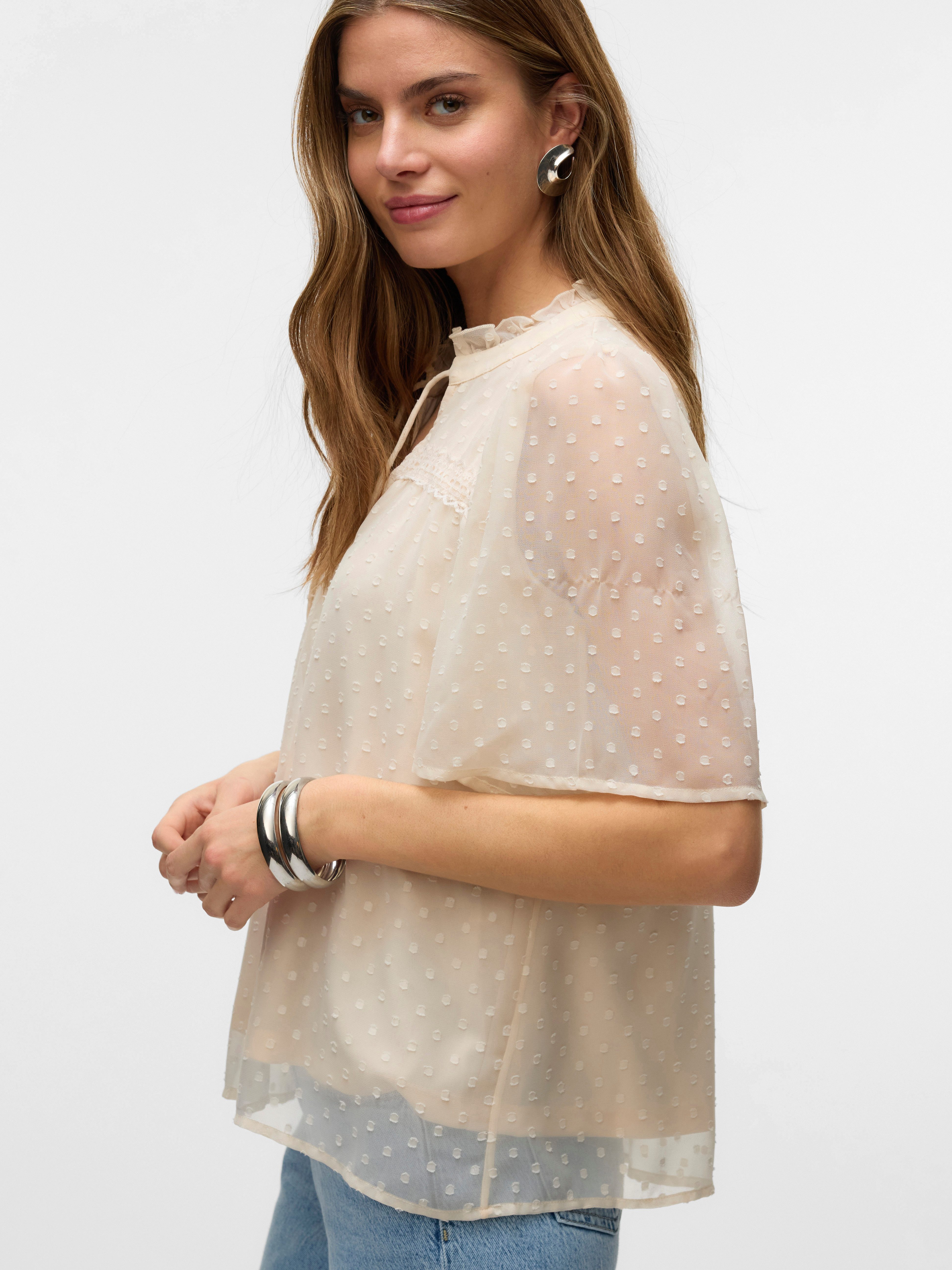 Vero Moda Spitzenbluse VMLEAH SS LACE TOP WVN GA NOOS günstig online kaufen