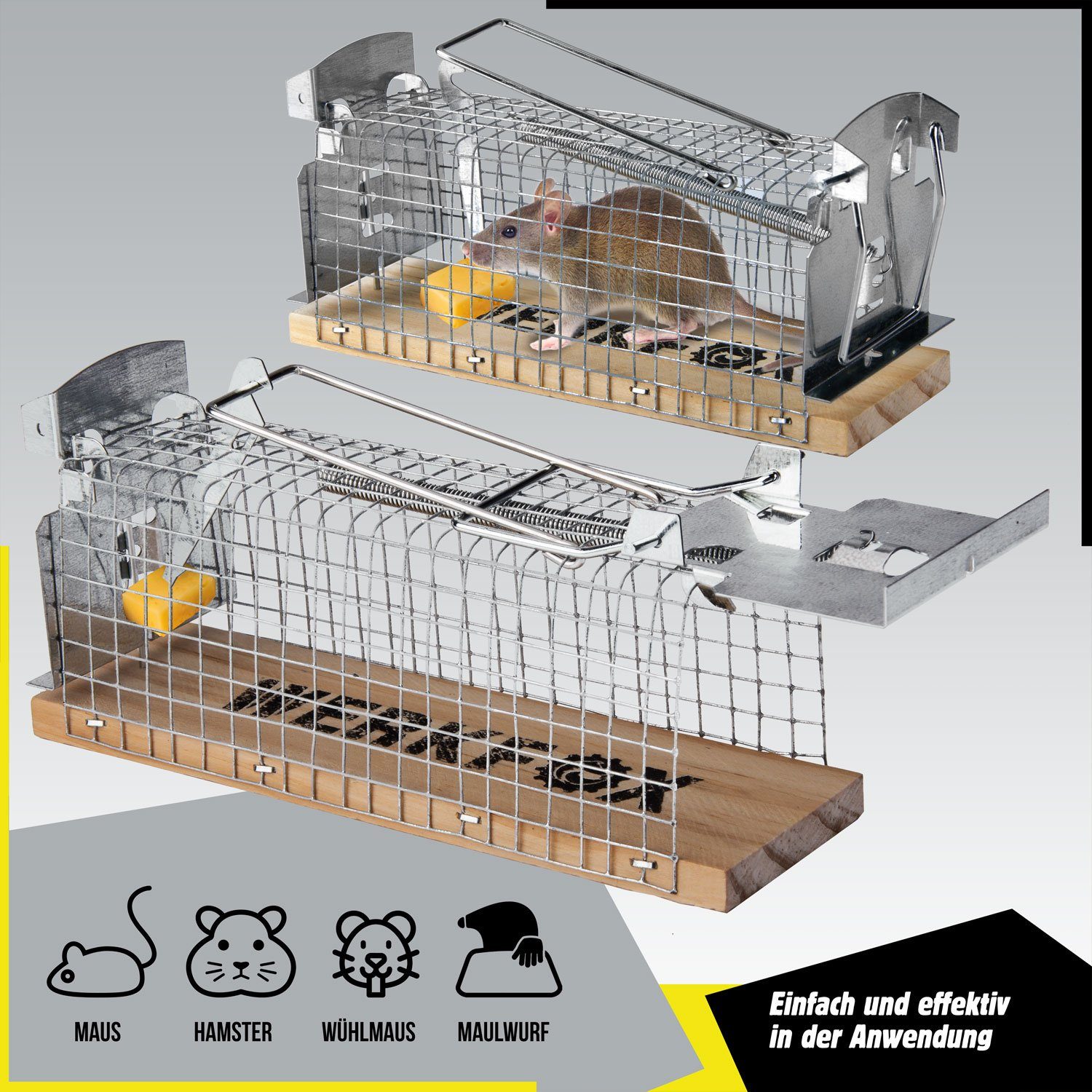 Goods+Gadgets Lebendfalle GOODS+GADGETS Wiederverwendbar Lebendfalle Mäusefalle–Tierfreundlich, Tiefreundliche Falle wiederverwendbar