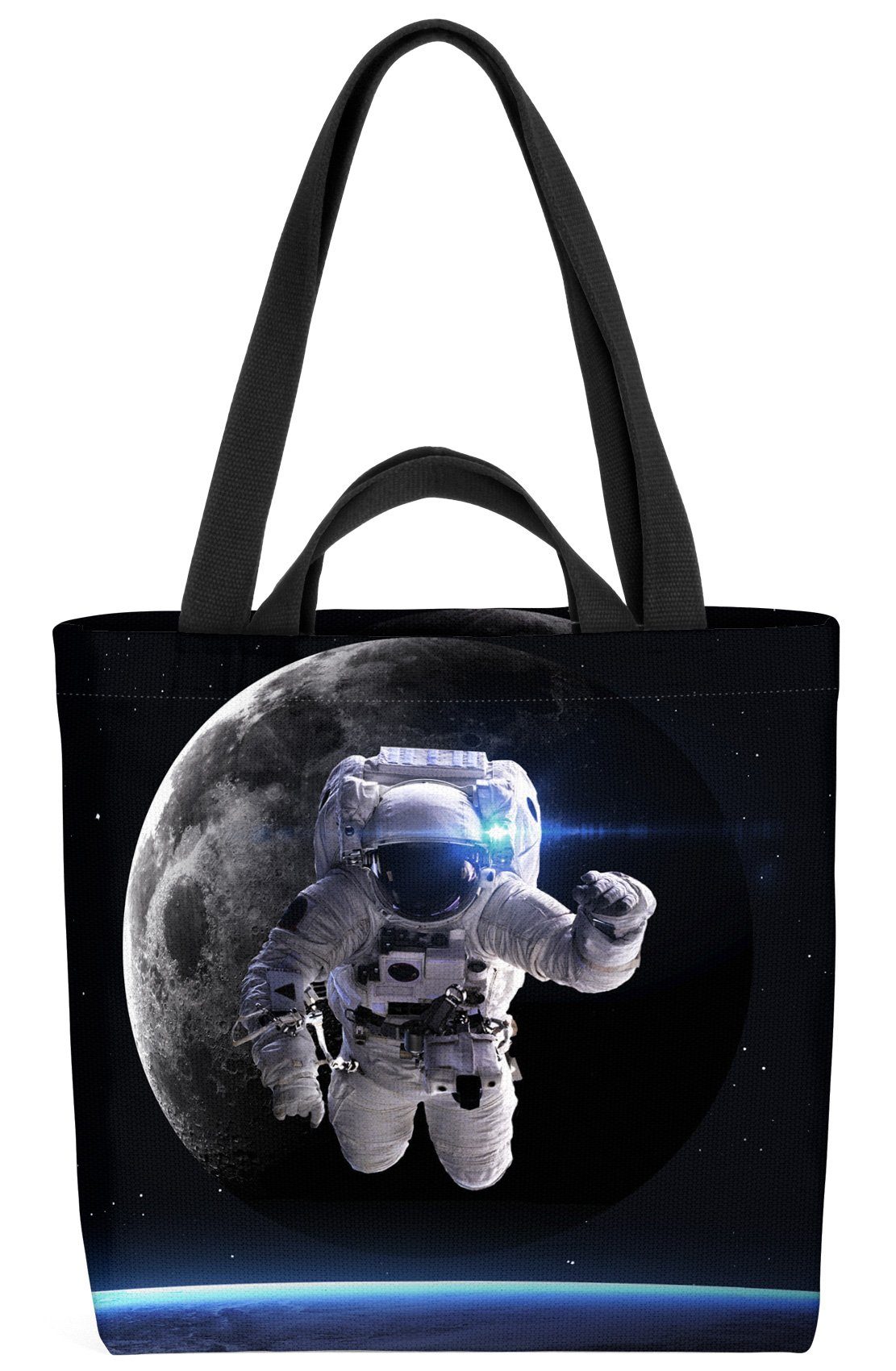 VOID Henkeltasche (1-tlg), Astronaut Mond Weltall Raumschiff Astronaut Raumfahrer Mond Sterne All S