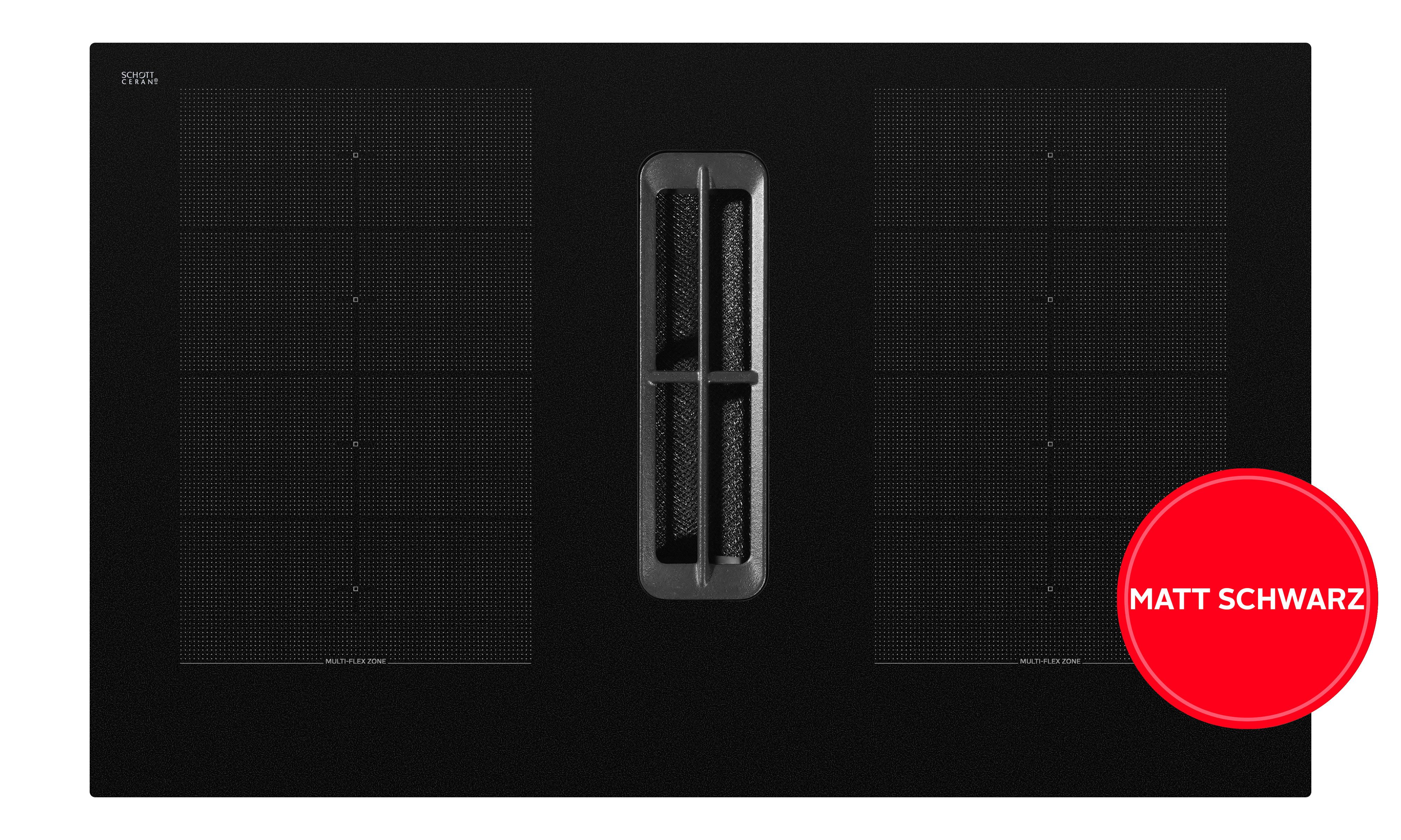 Hanseatic Kochfeld mit Dunstabzug HDI4B9074SBMB, Platziere dein Kochgeschirr flexibel mit matter Oberfläche