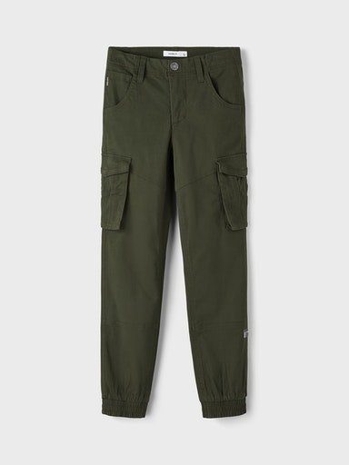 Name It Cargohose NKMRYAN – für Jungen mit verstellbarem Bund und Stretchkomfort unifarben, casual, regular fit, Twill