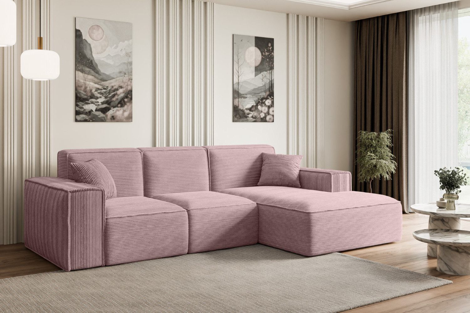 ALTDECOR Ecksofa SERRA-L, Sofa Praktische Bequeme Funktionsecke Couch L-Form Eckcouch, Corner Sofa U-Form Vielseitige Sofa Wohnlandschaft Wohnzimmer