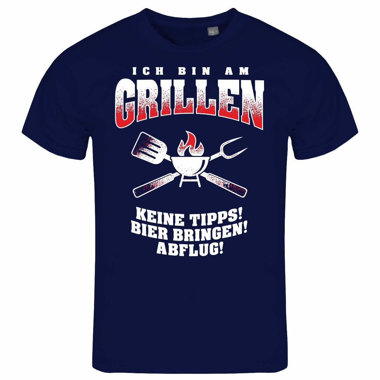 Print-Shirt Herren T-Shirt Ich bin am grillen