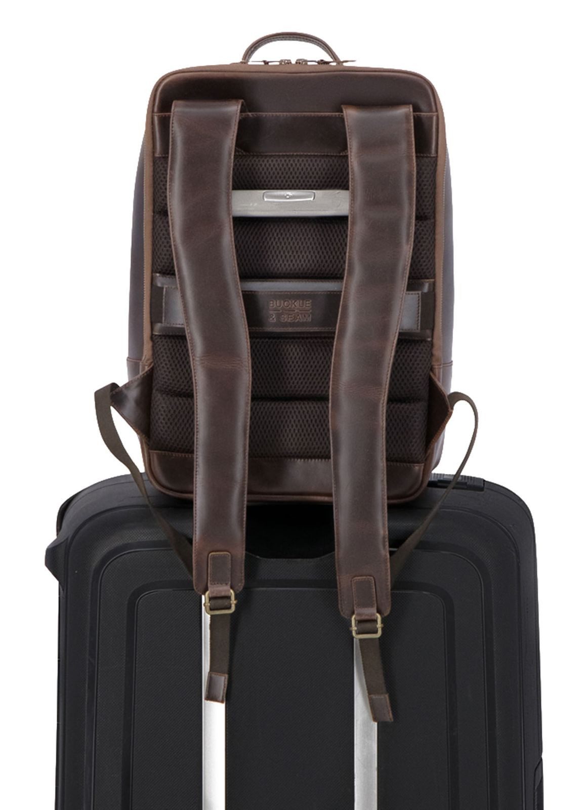 Buckle & Seam Rucksack Dots Leather Backpack, aus echtem Rindsleder