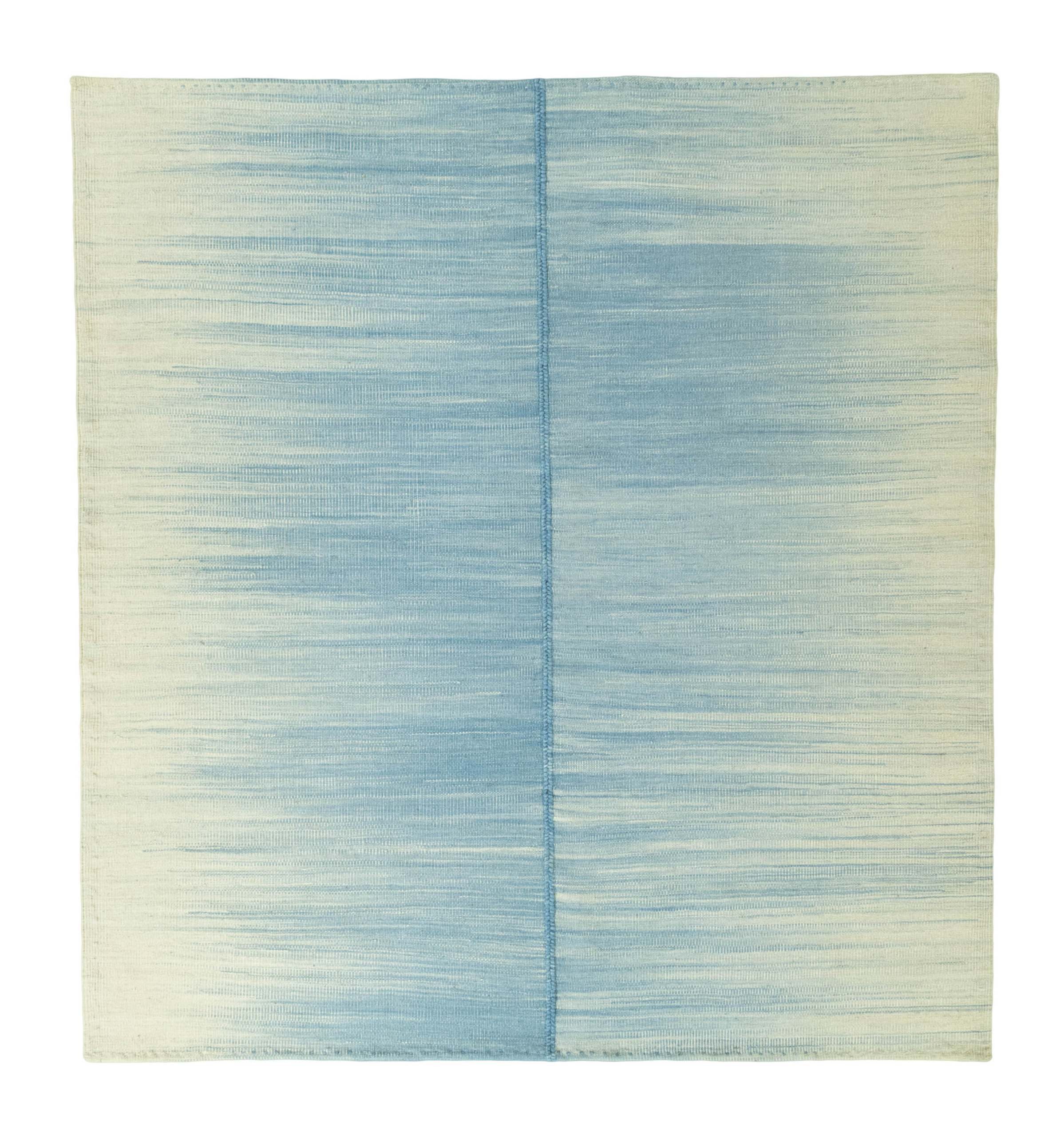 CABBEL Orientteppich 147x138 cm Perser Kiasar Blau Kelim Teppich Schurwolle Handgewebt, rechteckig, Höhe: 3 mm, 100% Schurwolle – weich und pflegeleicht