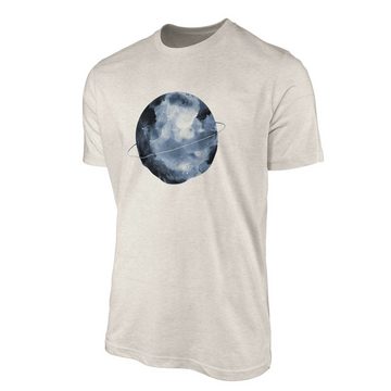 Sinus Art T-Shirt Herren Shirt 100% gekämmte Bio-Baumwolle T-Shirt Vollmond Aquarell Motiv Nachhaltig Ökomode aus ern (1-tlg)