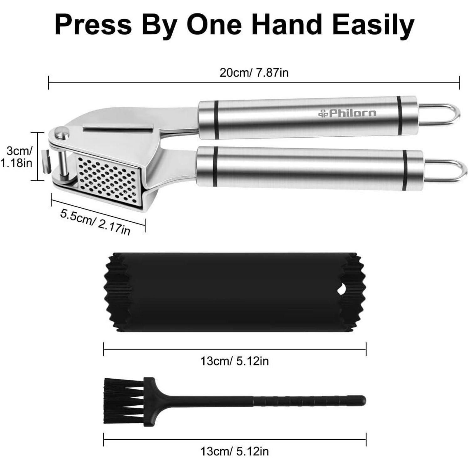 LuxusKollektion Knoblauchpresse Knoblauchpresse Edelstahl Profi - Premium Garlic Press mit Schäler