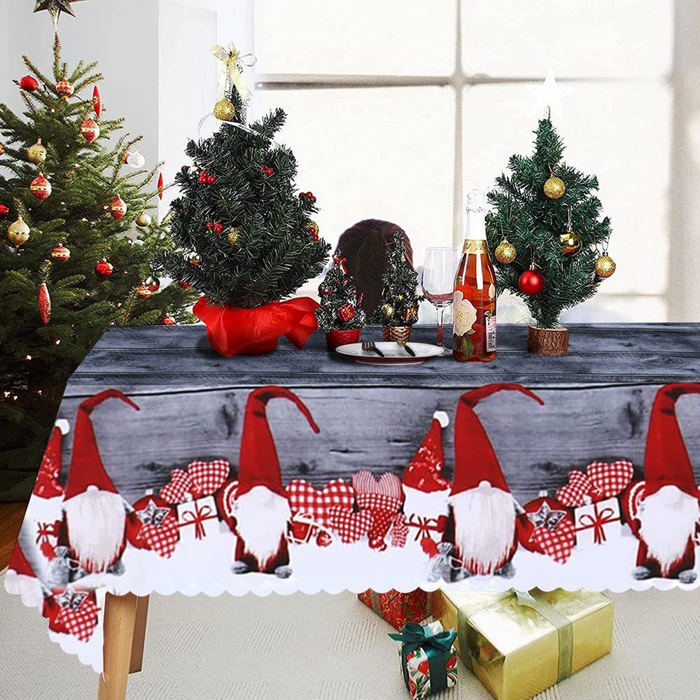 Juoungle Tischdecke Rechteckige Weihnachtstischdecken für Weihnachten Partys Tischset Lang