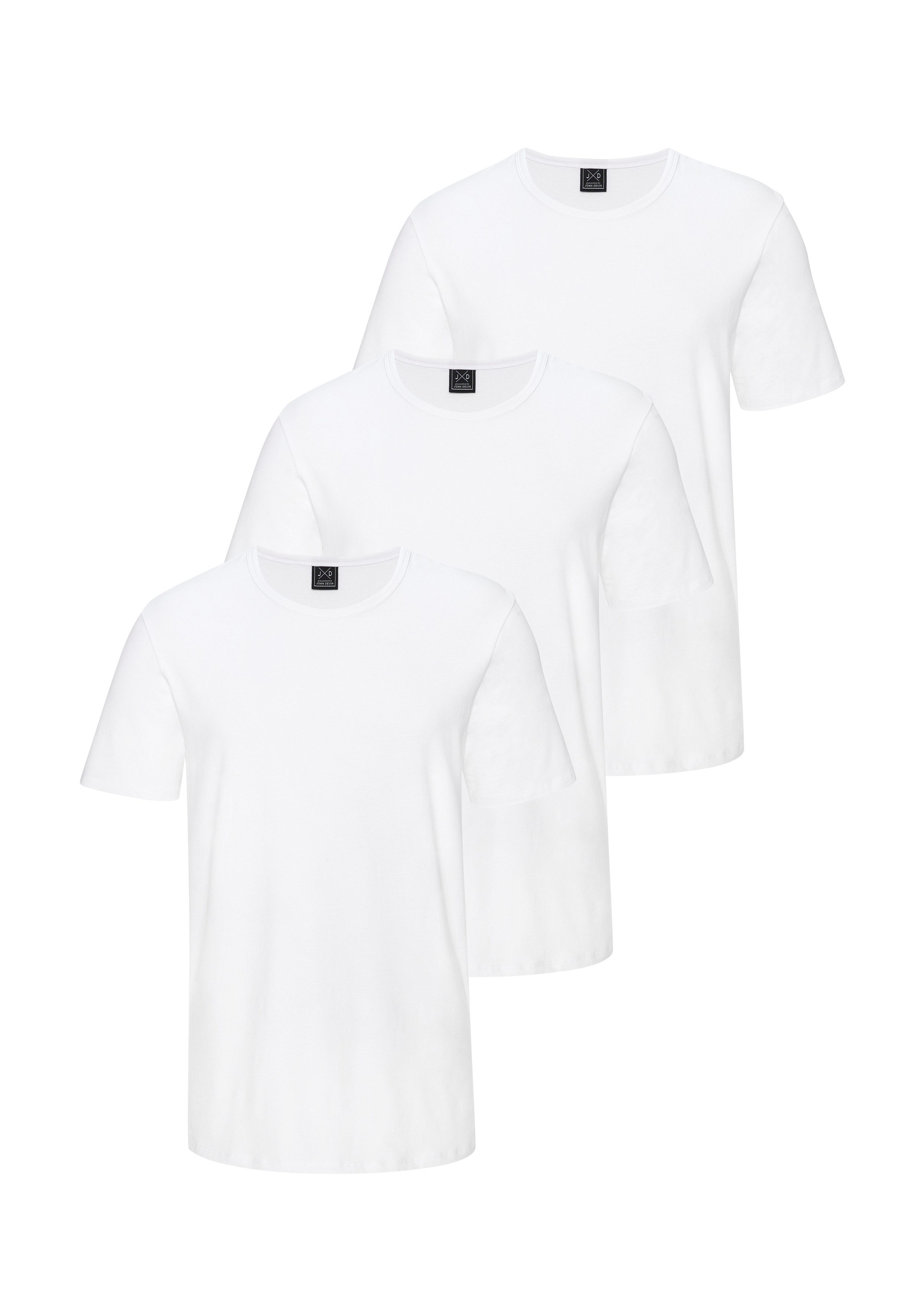 John Devin T-Shirt, Unterziehshirt (3er-Pack) aus elastischer Baumwollqualität