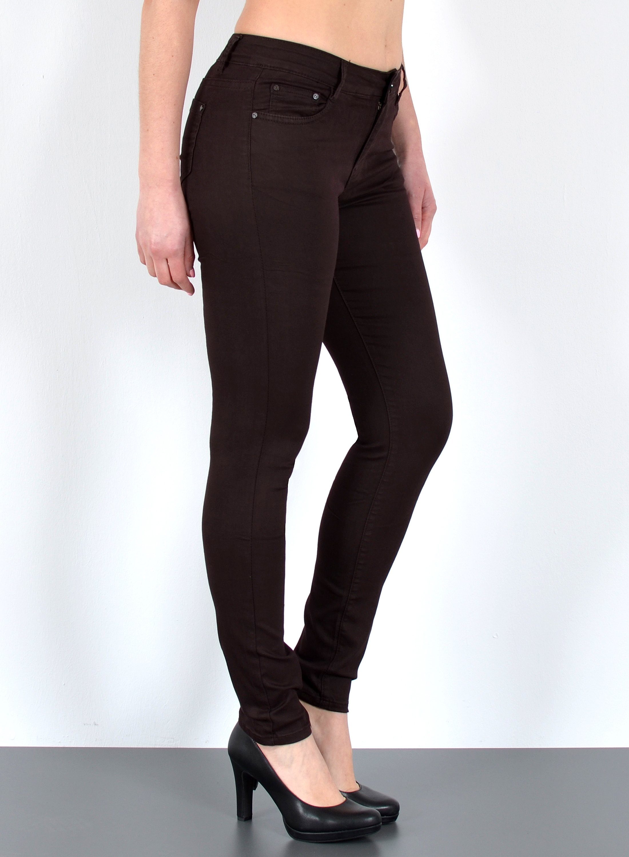 ESRA Stoffhose Damen High Waist Skinny Hose Stoffhose Stretch H520 Damen Stretch Skinny Stoffhose High Rise Stoffhose Damen Stretch Hose