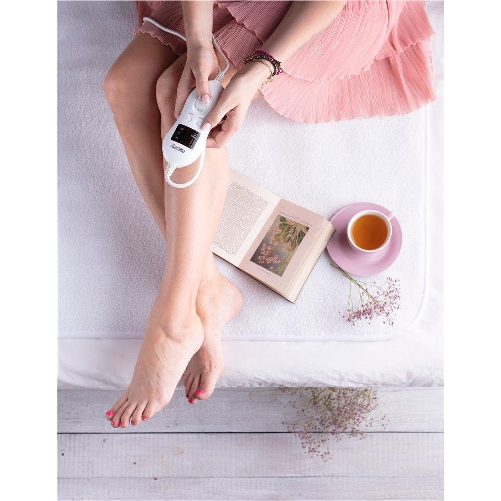 Camry Wärmeunterbett CR 7422, 160 x 100 cm, waschbar, Temperaturregler, Timer, Weiß